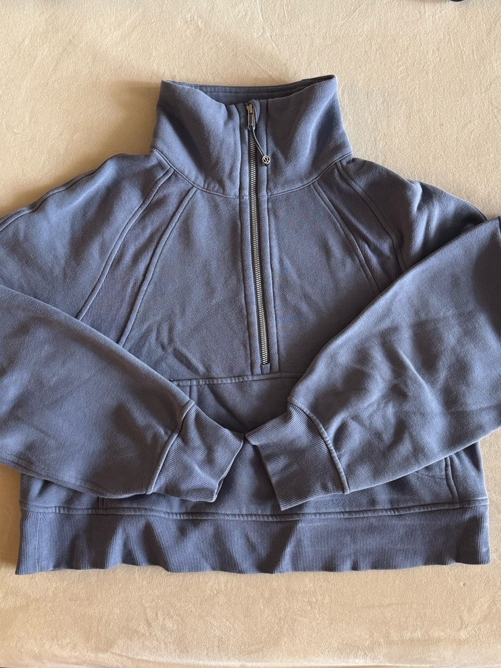 Lululemon Scuba Cropped Half Zip in Water Drop